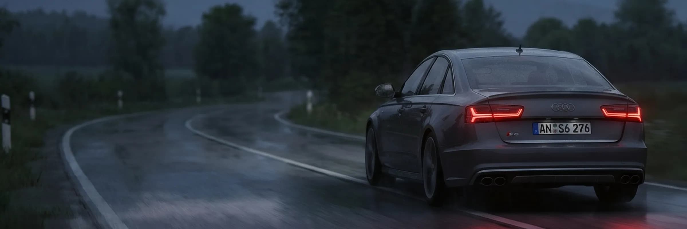 Audi B9 A4 with upgraded aftermarket LED tail lights installed