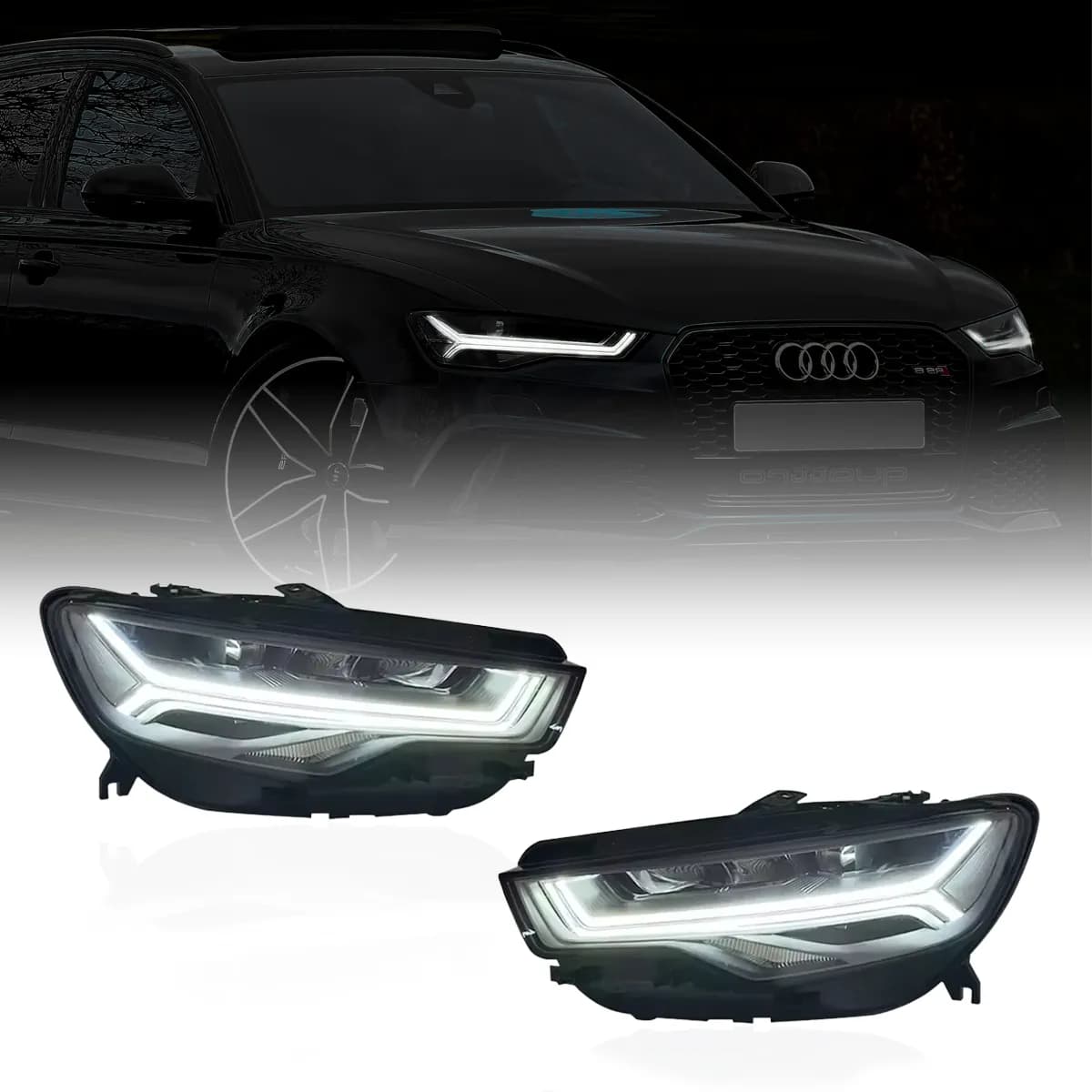 Audi A6/S6/RS6 (4G C7/C7.5) 2011-2018 Full LED Headlights Upgrade — C7.5 OEM-Style (LHD)
