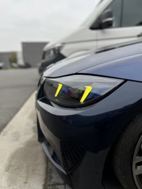 BMW E90 Aggressive Black Housing LED Headlights (Pre-LCI & LCI) 2005–2012 - White (LHD)