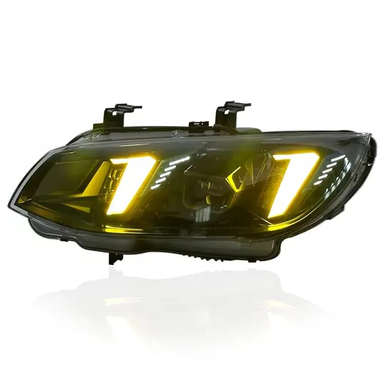 BMW E92 Coupe & E92 M3 Aggressive Black Housing LED Headlights — Arrow-DRL 2010–2013 - White (LHD)
