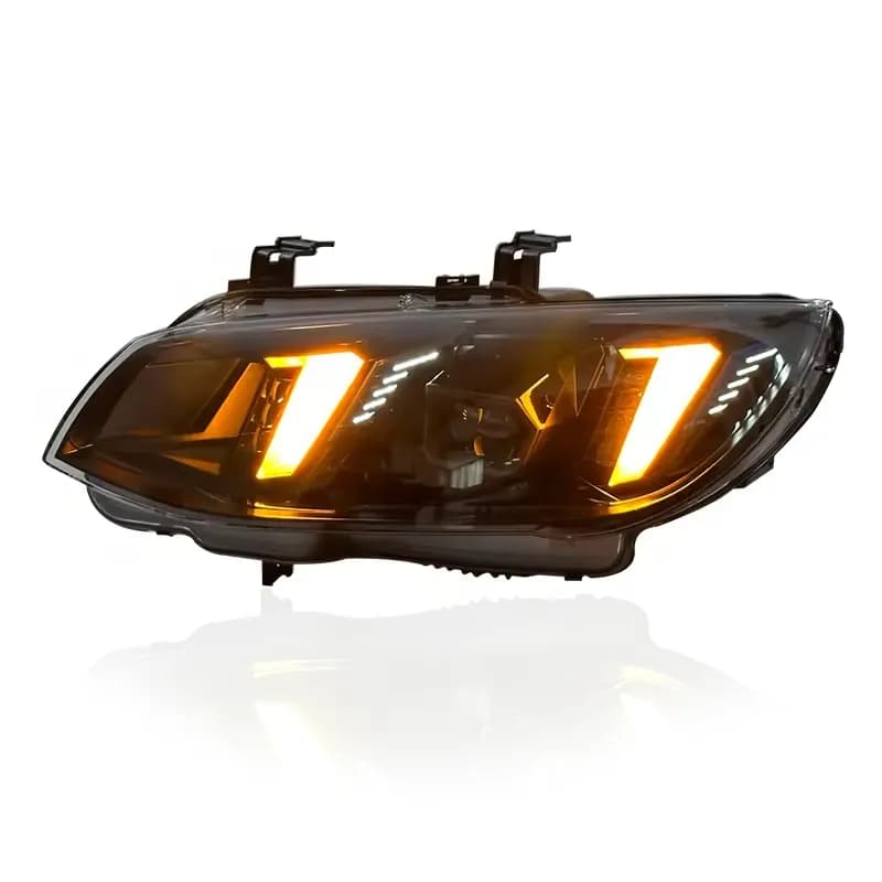 BMW E92 Coupe & E92 M3 Aggressive Black Housing LED Headlights — Arrow-DRL 2010–2013 - White (LHD)