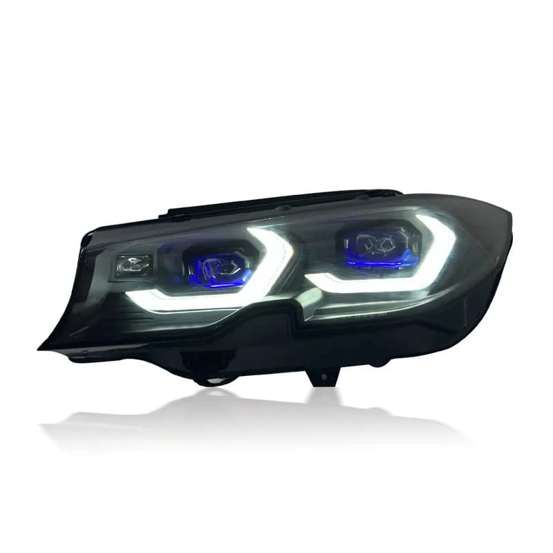 BMW G20/G21 LED Headlights — G80 M3-Style — CSL Yellow/White DRL — 2019–2022 - White (LHD)
