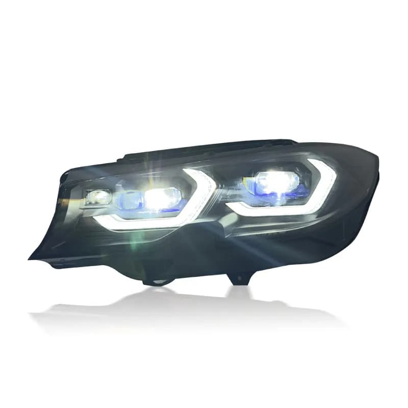 BMW G20/G21 LED Headlights — G80 M3-Style — CSL Yellow/White DRL — 2019–2022 - White (LHD)