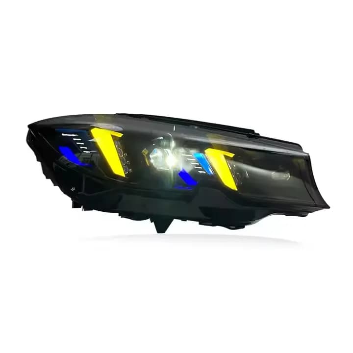 BMW G20/G21 Arrow-DRL LED Headlights — CSL Yellow/White DRL — 2019–2022 - White (LHD)