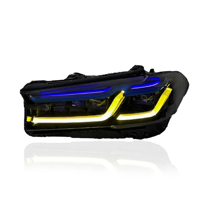 BMW 5 Series (G30) Laser-Look Headlights — LCI Style — CSL Yellow/White DRL — Pre-LCI & LCI 2018–...