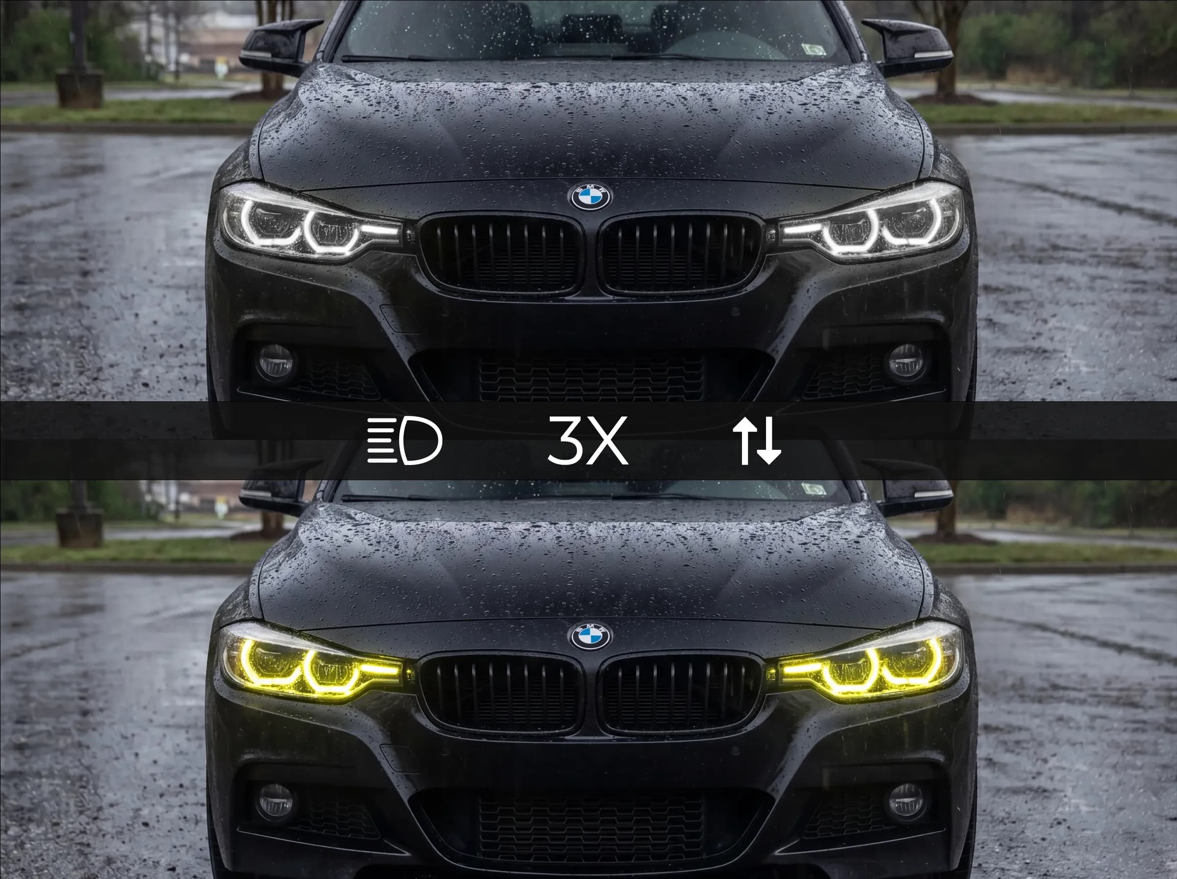 Pārslēdzami CSL DRL moduļi (Balts/Dzeltens) — BMW F30/F31 3. sērija un F80 M3 (LCI Icon LED)