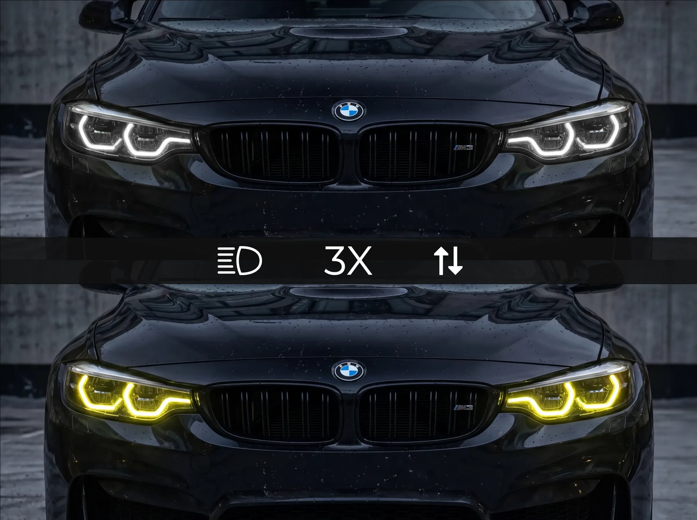 Switchable CSL White/Yellow DRL Modules for BMW F32 4 Series, M3 & M4 — Adaptive LED Icon