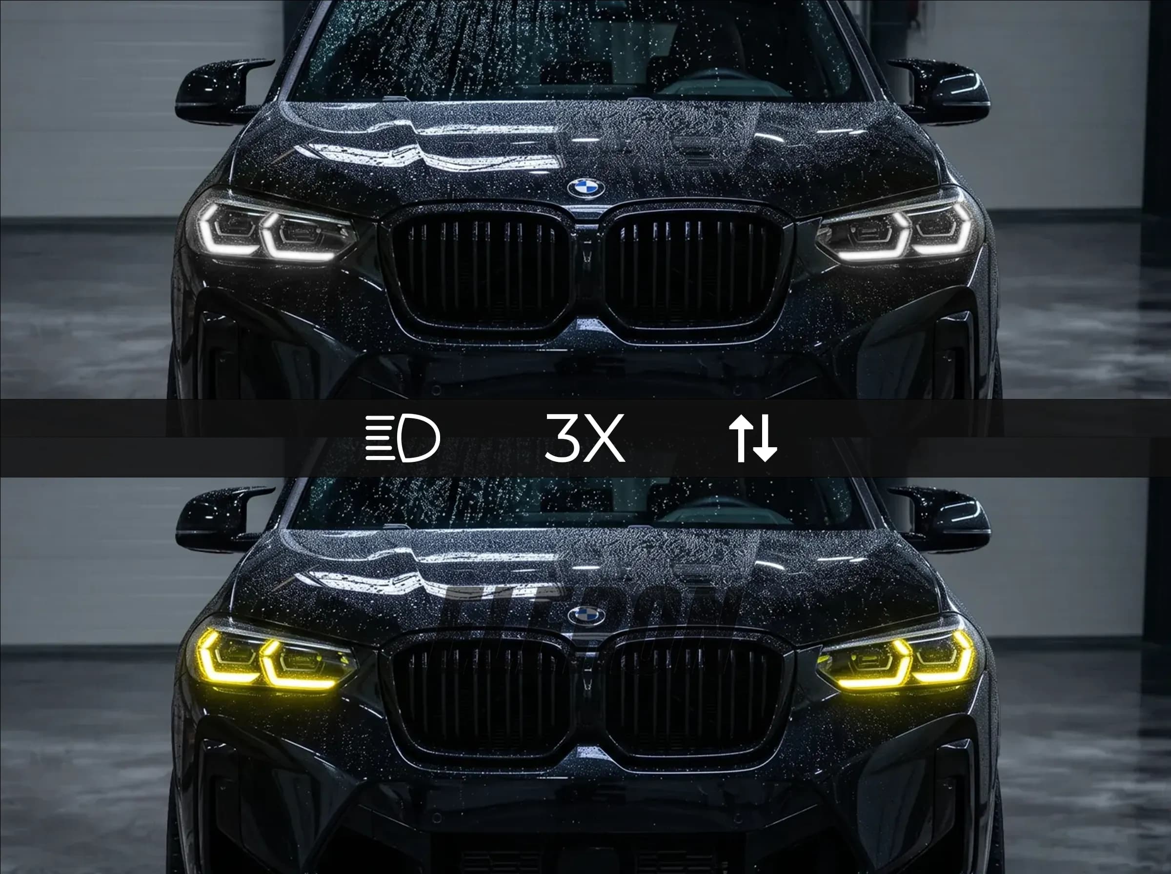 BMW X3 G01 / X4 G02 LCI & X3 M / X4 M Switchable White/Yellow DRL Modules — Laser & LED — 2021–2025