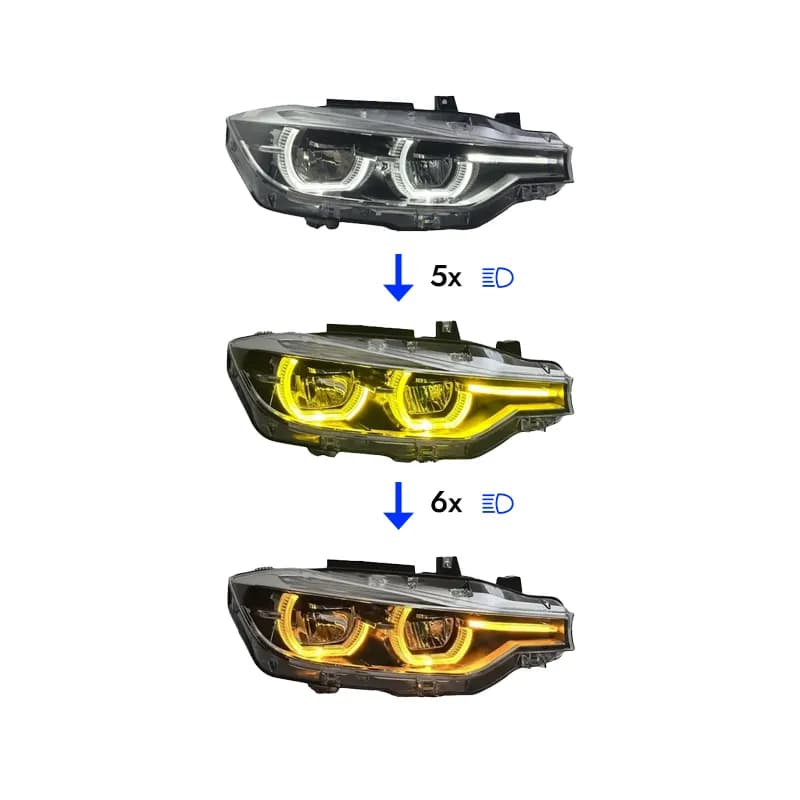 CSL Icon-Style LED Headlights — BMW 3 Series (F30/F31) - White (LHD)