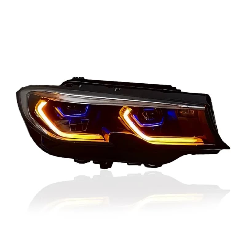 BMW G20/G21 Laser-Look LED Headlights — GTS/CSL Yellow/White DRL Upgrade — 2019–2022 - White (LHD)