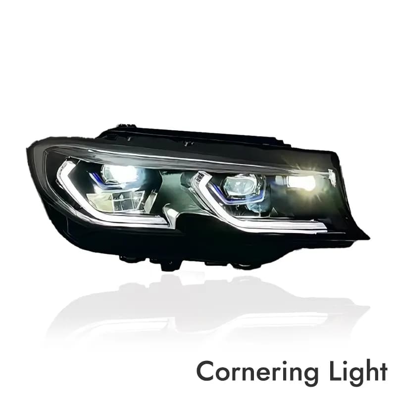 BMW G20/G21 Laser-Look LED Headlights — GTS/CSL Yellow/White DRL Upgrade — 2019–2022 - White (LHD)