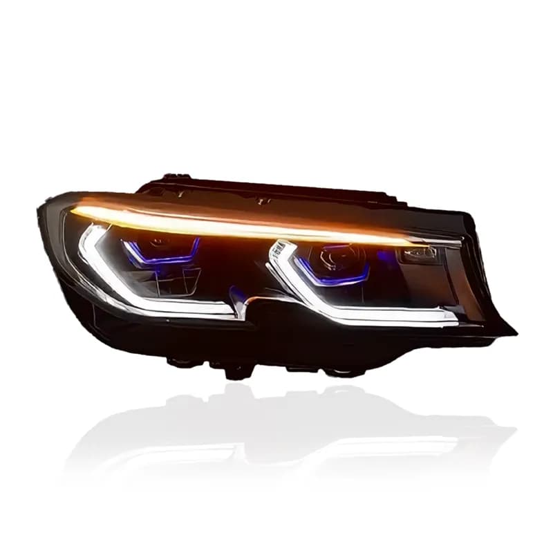 BMW G20/G21 Laser-Look LED Headlights — GTS/CSL Yellow/White DRL Upgrade — 2019–2022 - White (LHD)