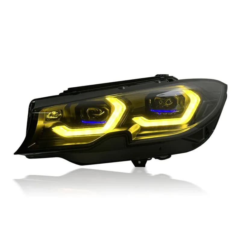 BMW G20/G21 LED Headlights — G80-Style — Yellow/White DRL — 2019-2022