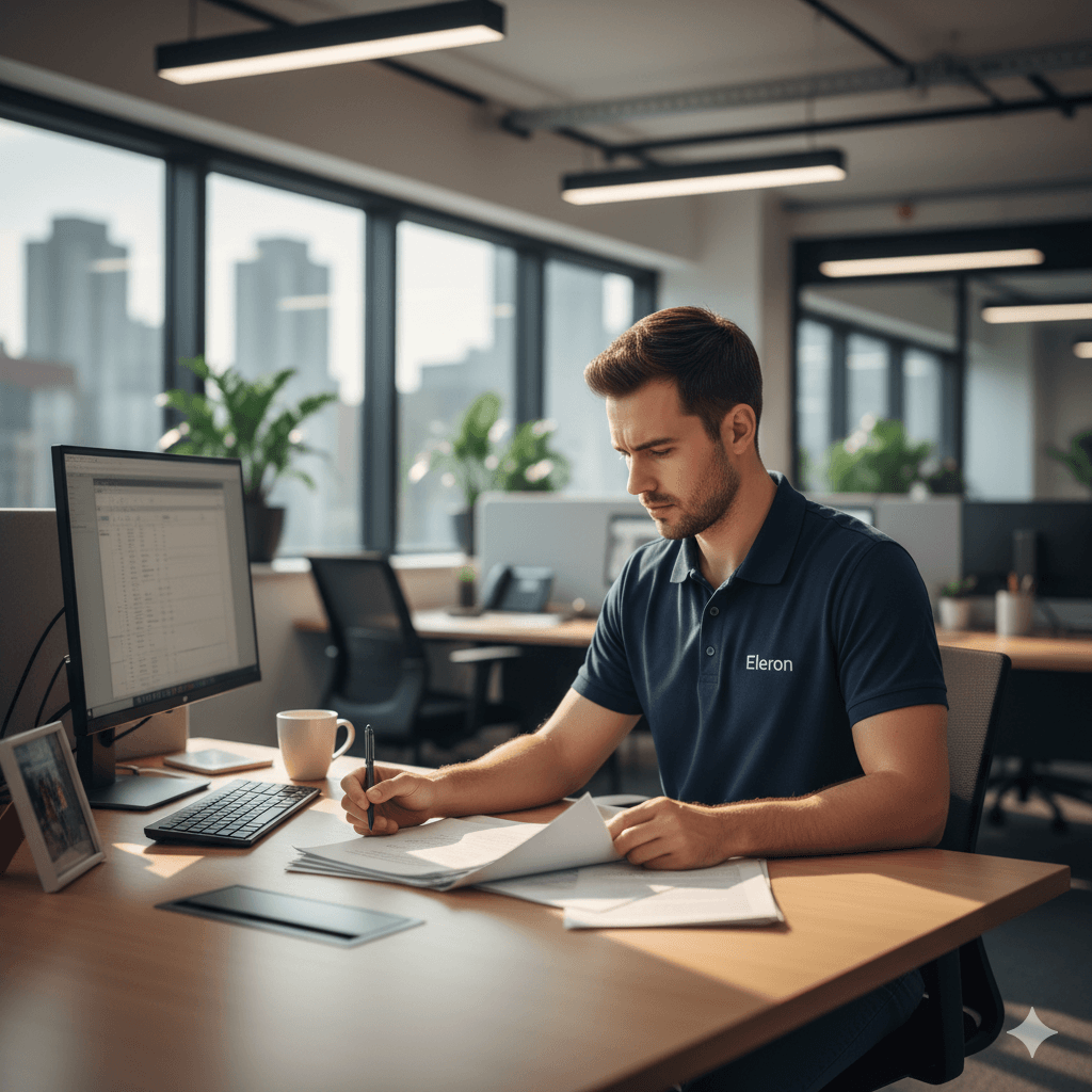 Eleron support representative reviewing a headlight warranty claim