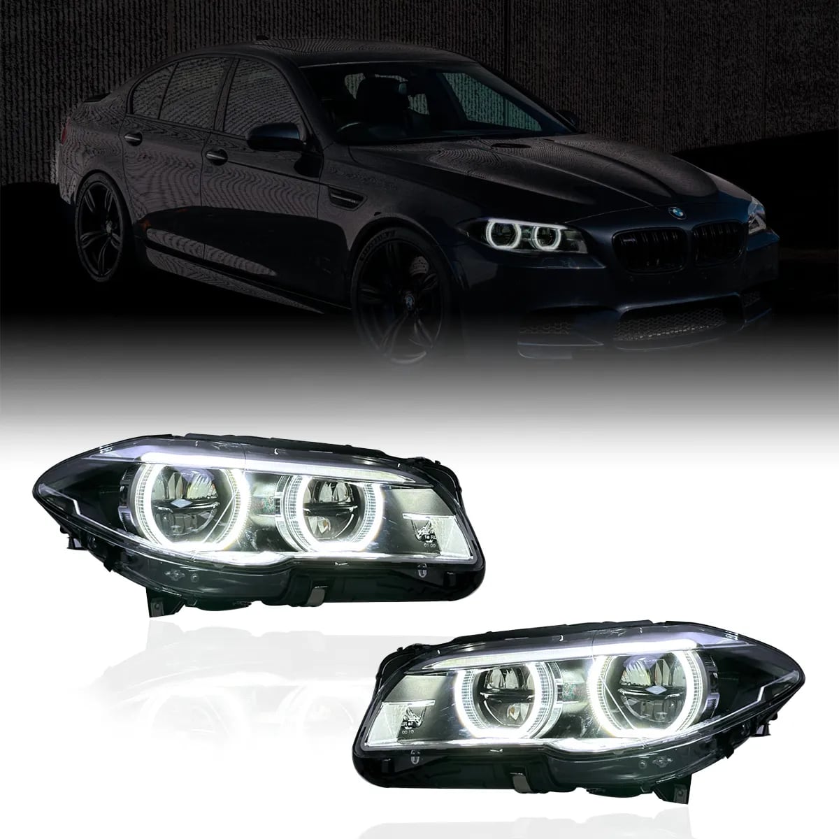 BMW 5 Series F10/F11 OEM+ LED Headlights Retrofit — Fits Pre-LCI & LCI (2011–2017) thumbnail 4