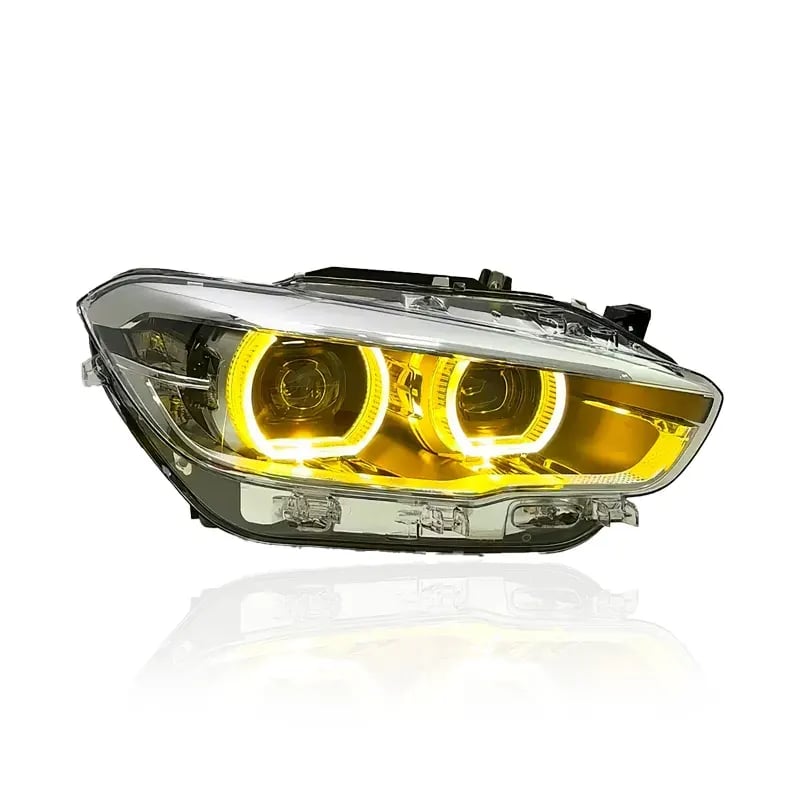 BMW 1 Series (F20/F21) OEM-Style Full LED Headlights — White/Yellow DRL — LCI 2015–2019 thumbnail 2