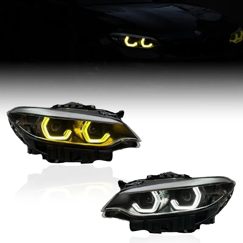 BMW 2er (F22/F23) & M2 Icon-Style Voll-LED-Scheinwerfer — Weißes/Gelbes TFL — 2014–2021