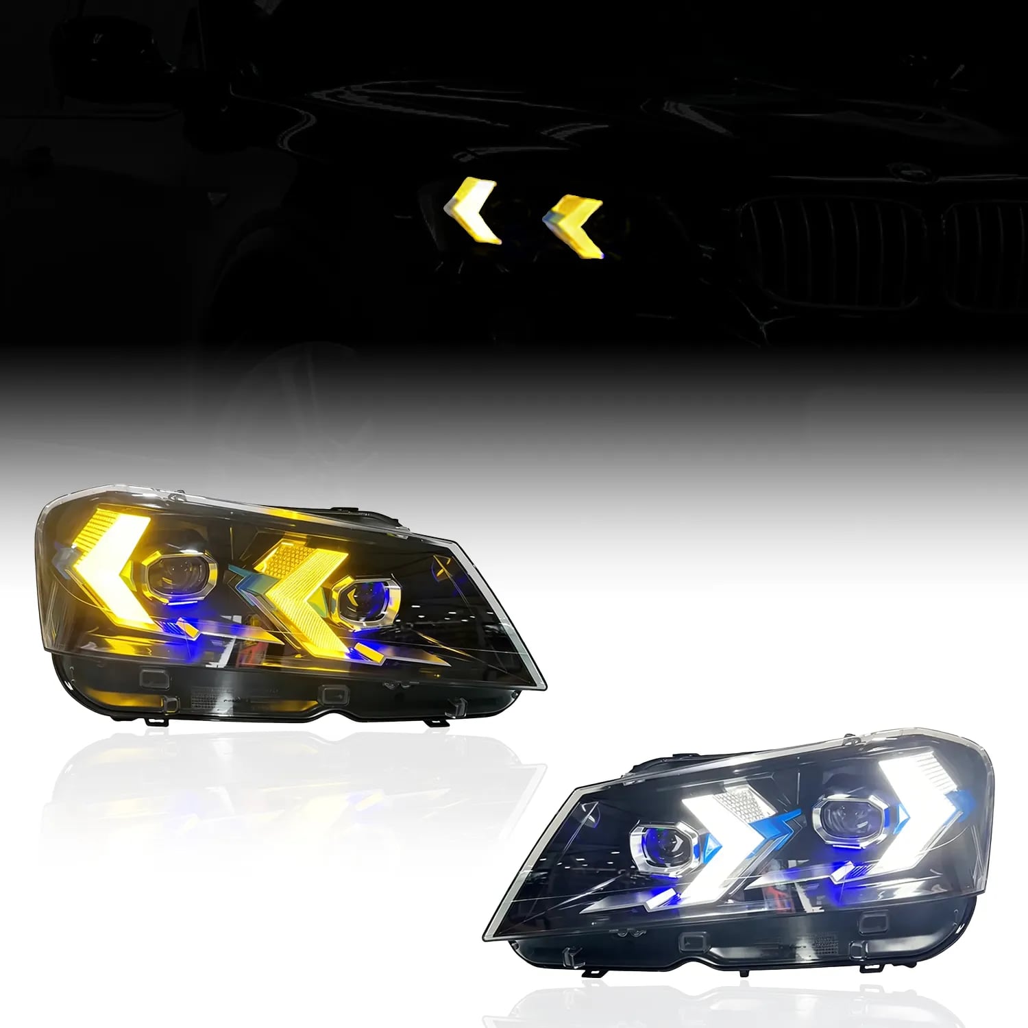 BMW X3 F25 & X4 F26 Snake-Eye LED Headlights — LCI Shape, Pre-LCI to LCI Conversion — Xenon — 2010–2018