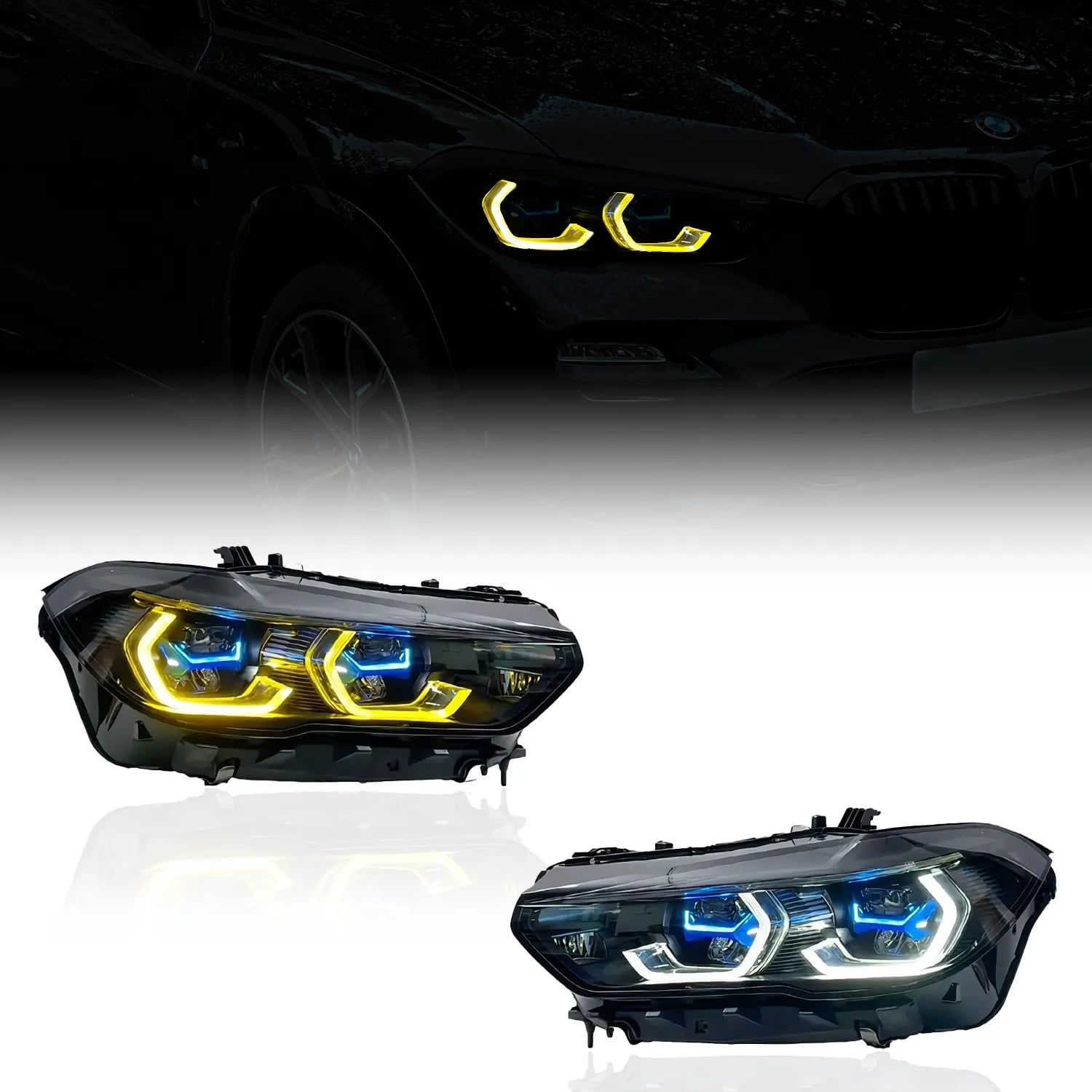 Shadow Line LED-Scheinwerfer im Laser-Look — BMW X5 G05 / X6 G06 & X5 M / X6 M Vor-LCI