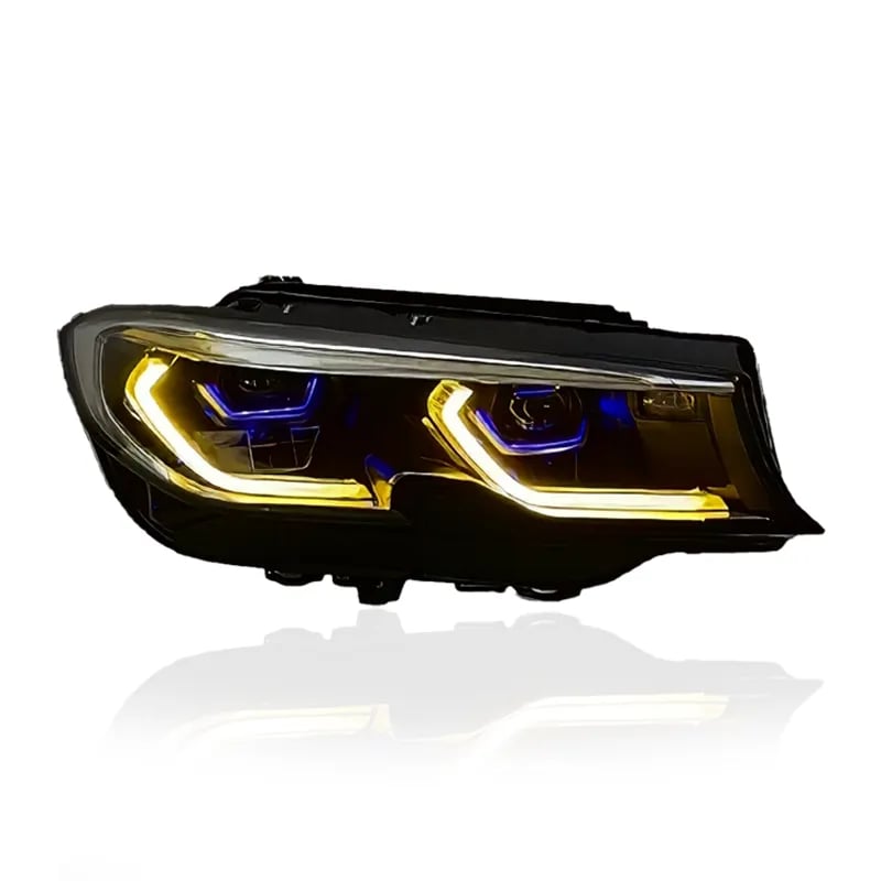 BMW G20/G21 Laser-Look LED Headlights — GTS/CSL Yellow/White DRL Upgrade — 2019–2022 thumbnail 1