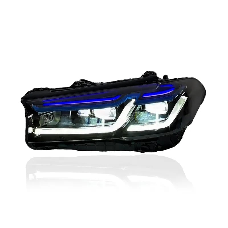 BMW 5 Series (G30) Laser-Look Headlights — LCI Style — CSL Yellow/White DRL — Pre-LCI & LCI 2018–2023 thumbnail 3