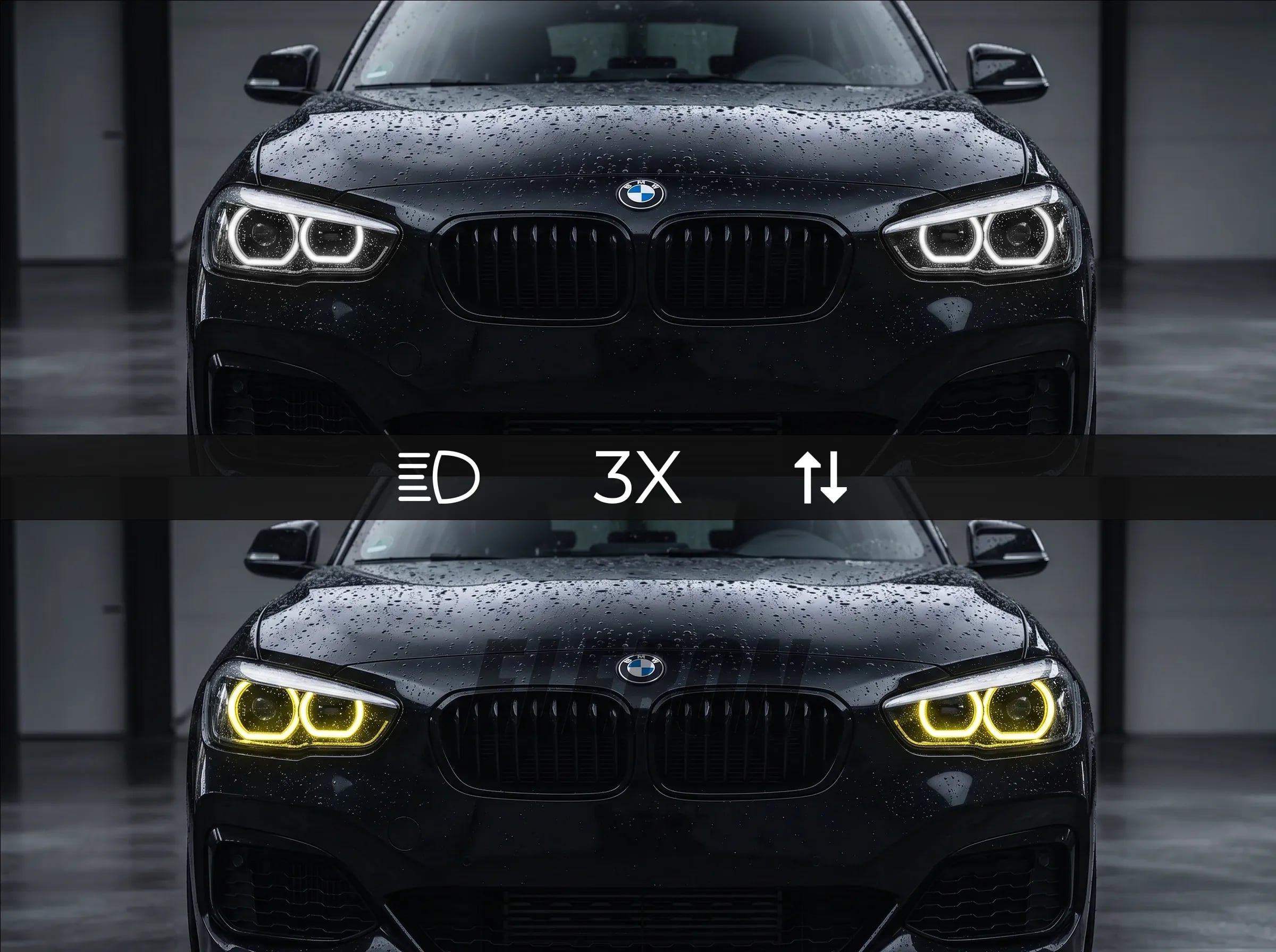 BMW 1 Series F20/F21 LCI Switchable White/Yellow DRL Modules — LED Headlights — 2015–2019 thumbnail 3