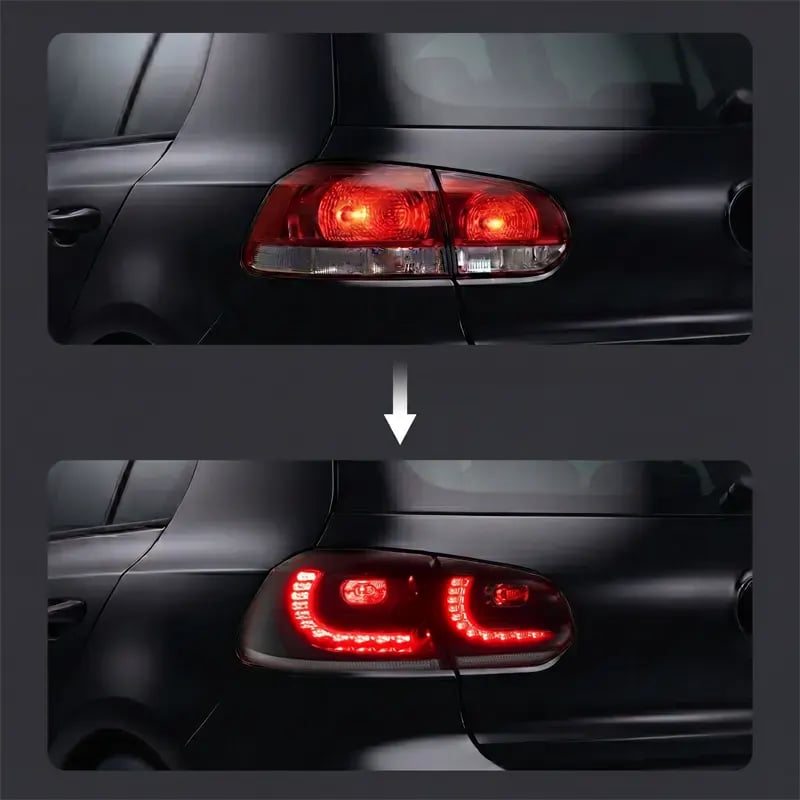 VW Golf 6 (Typ 5K) Voll-LED-Rückleuchten in GTI/R-Optik — Dynamische Blinker — 2008–2014 thumbnail 3