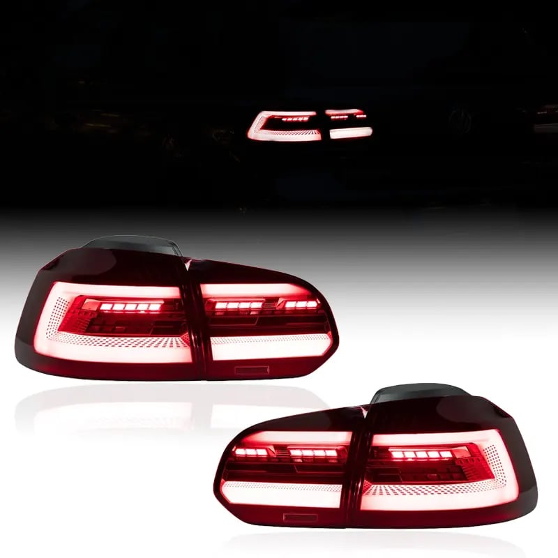 VW Golf Mk6 (Typ 5K) Mk8-Style LED Tail Lights — Sequential Turn Signals — 2008–2014