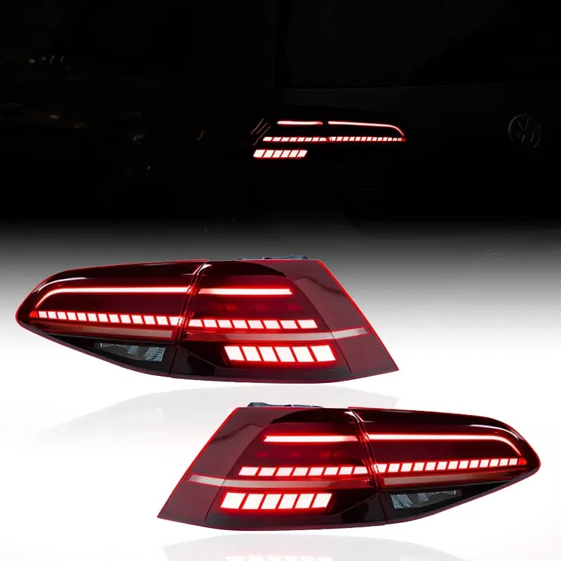 VW Golf Mk7 & Mk7.5 GTI/R-Style LED Tail Lights — Mk7.5 Facelift Look — Sequential — 2013–2020