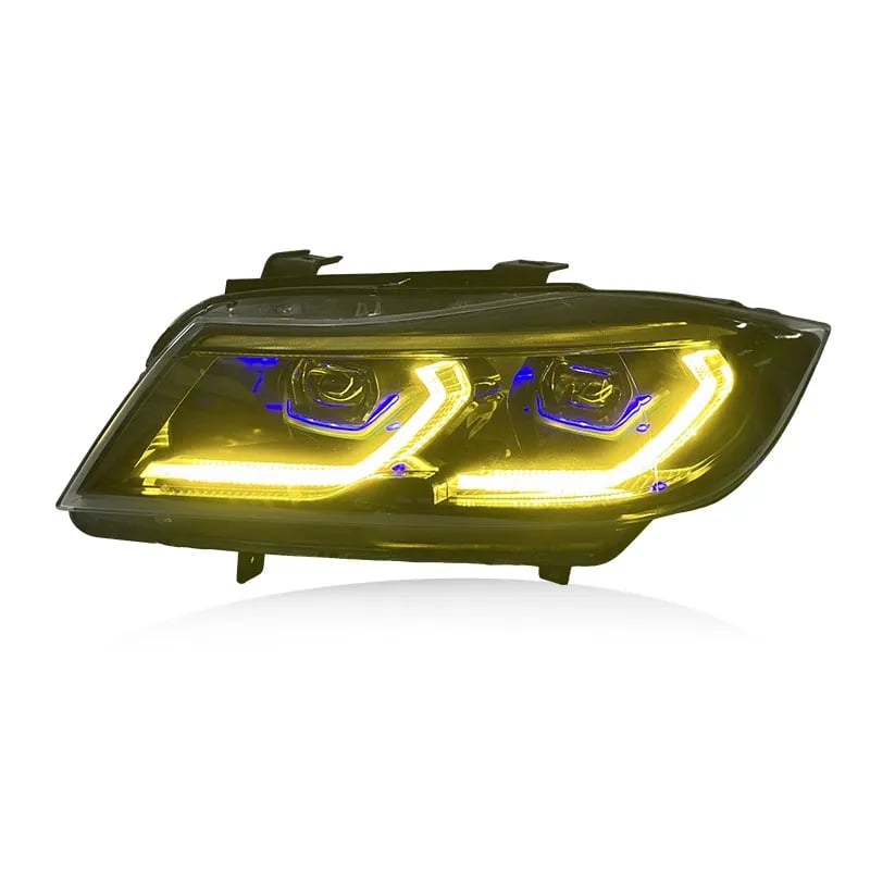 BMW E90 LED Twin Projector Headlights — Switchable White/Yellow DRL — Pre-LCI & LCI (2005–2012) thumbnail 2