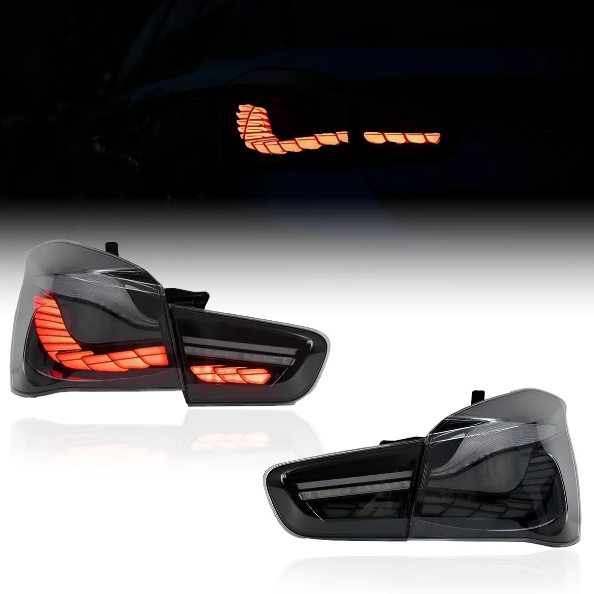BMW 1. seeria (F20/F21) GTS-stiilis LED-tagatuled — Dünaamilised suunatuled ja tervitusanimatsioon — LCI 2015–2019