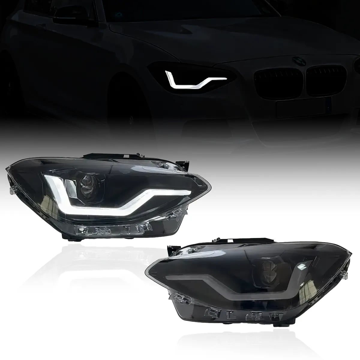 BMW 1 Serijos (F20/F21) Modernūs „Full LED“ Žibintai — Dinaminiai Posūkiai ir Sveikinimo Sekvencija — Pre-LCI 2011–2015