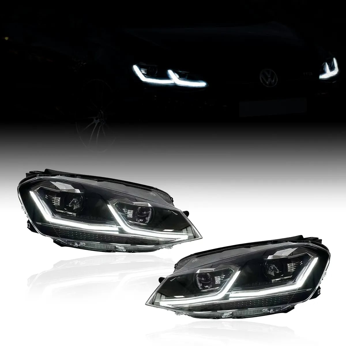 VW Golf Mk7 / Mk7.5 Full LED žibintai — Mk7.5 GTI stilius (2012-2021)