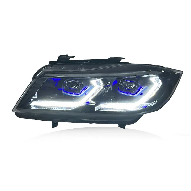 BMW E90 LED Twin Projector Headlights — Switchable White/Yellow DRL — Pre-LCI & LCI (2005–2012)