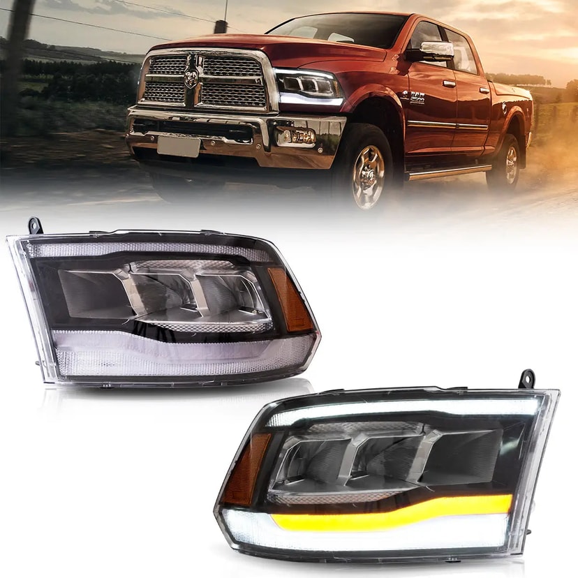 Dodge Ram 4th Gen Reflektory LED EU Klasyczny wygląd 2009-2018