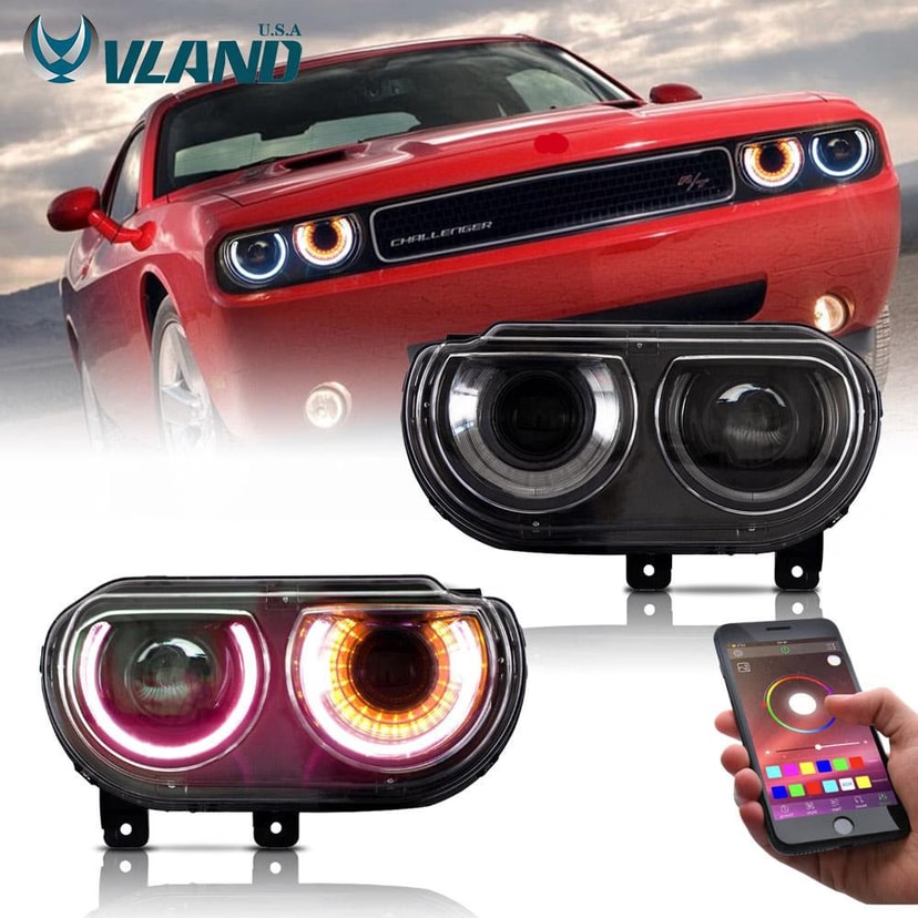 Dodge Challenger Headlights EU RGB 2008-2014