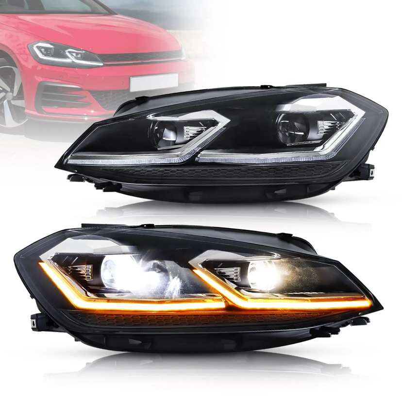 VW Golf Mk7.5 Headlights EU Black – Full LED 2018-2021
