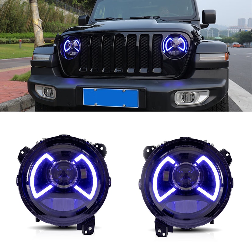 Jeep Wrangler Reflektory LED Agresywne 2018-2024