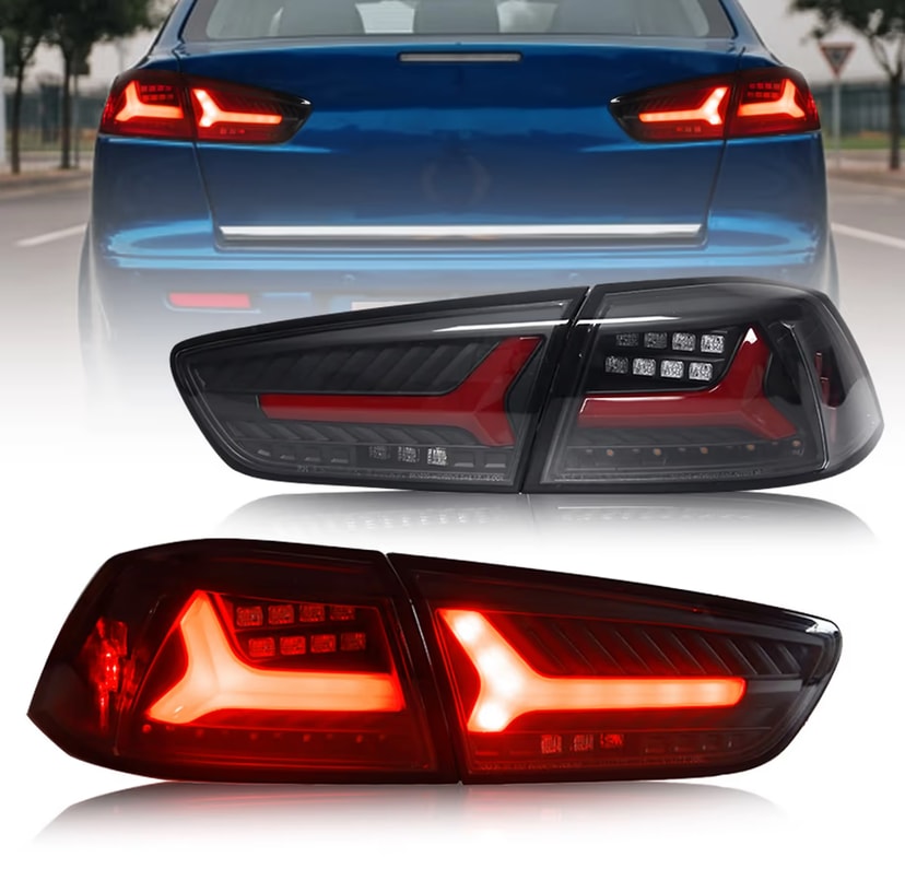 Mitsubishi EVO X Tail Lights Smoked 2008-2018