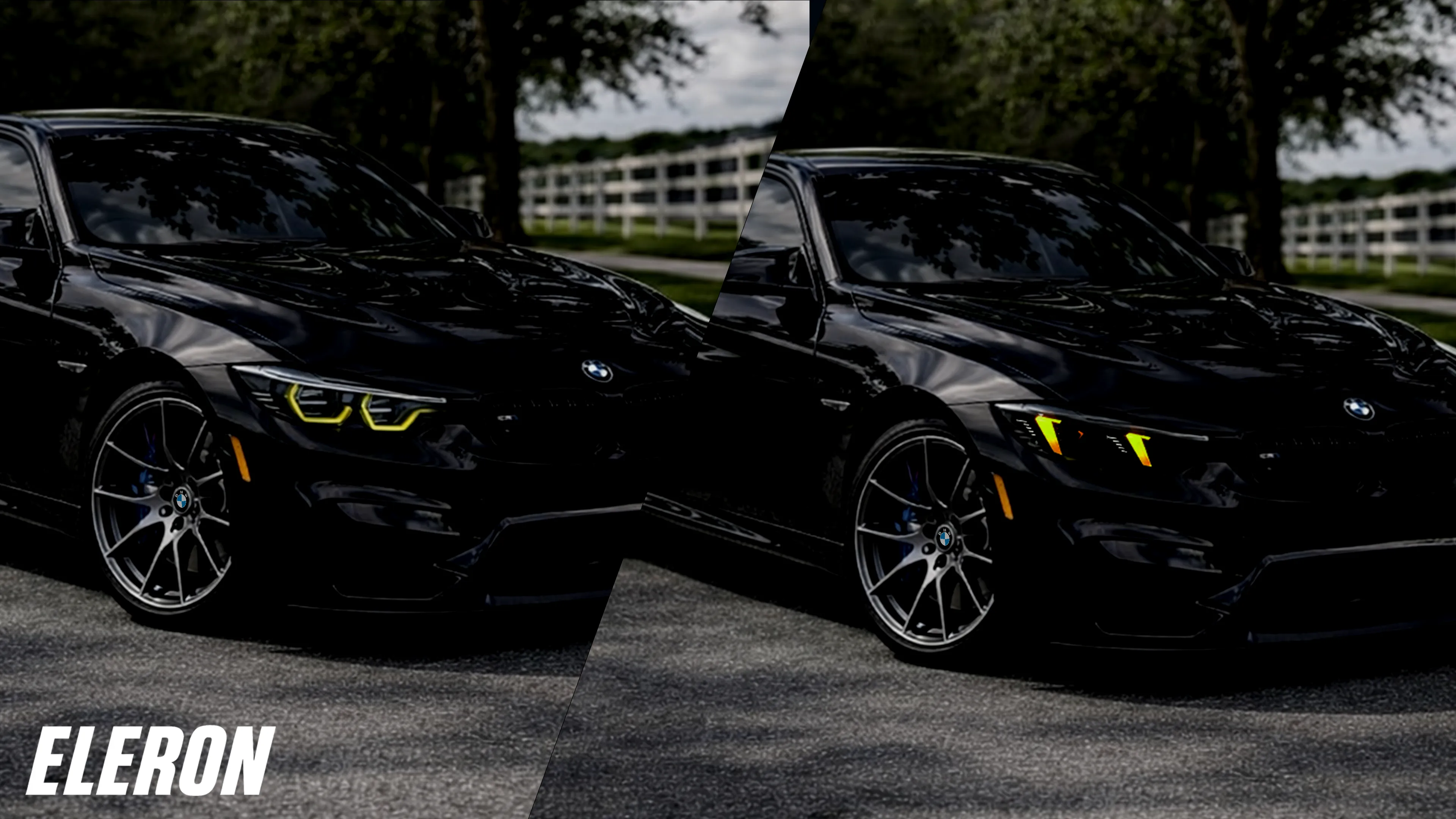 Fari ELERON per BMW Serie 4 e M3/M4 – panoramica DRL tricolori ICON CSL/GTS e DRL a freccia Snake-Eye