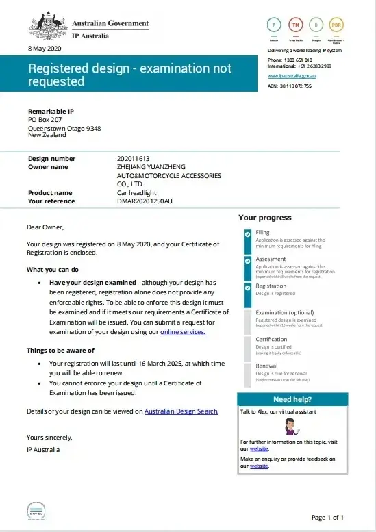 Australijski rejestr wzorów przemysłowych