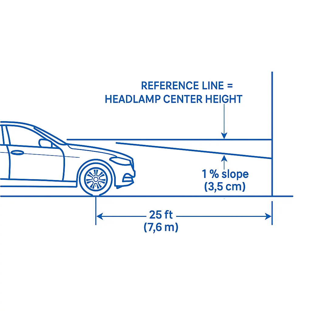 Projector beam cutoff aiming on a wall during setup