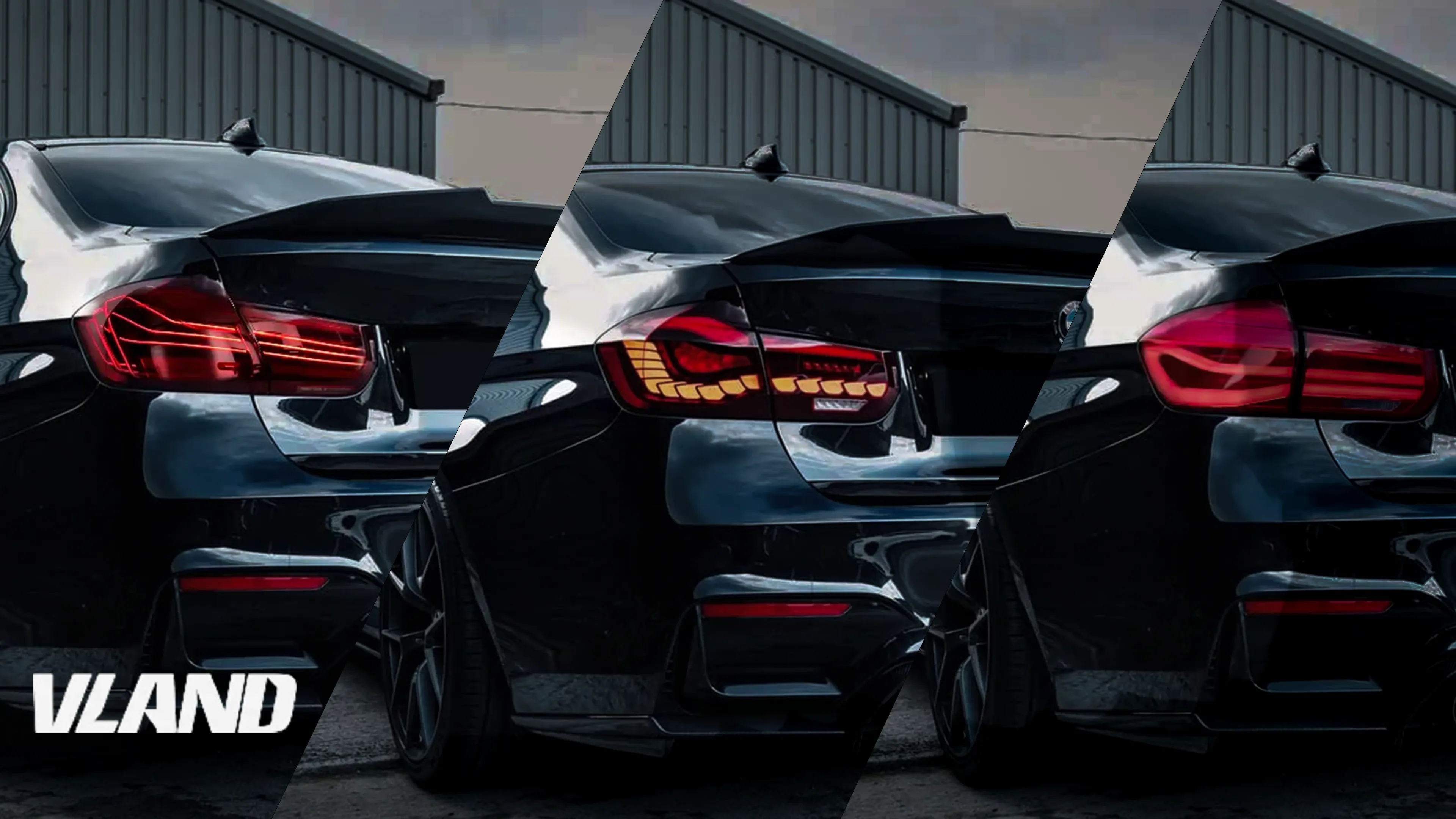 VLAND BMW F30/F80 — lampy tylne CSL, GTS OLED i look LCI obok siebie