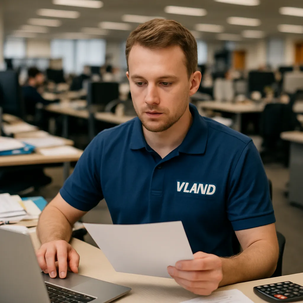 VLAND Latvija atbalsta speciālists pārskata priekšējā luktura garantijas pieteikumu