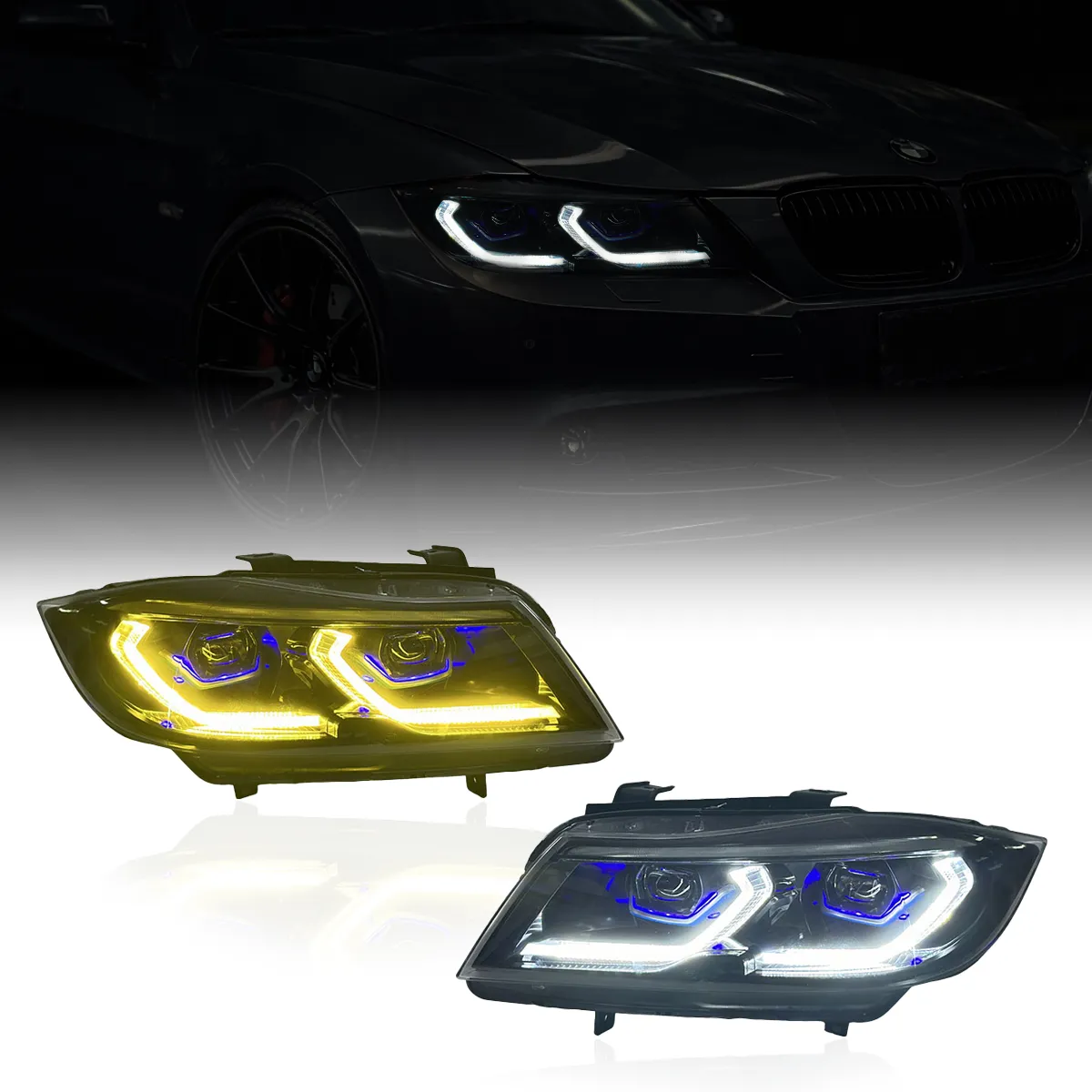 BMW 3 Series E90, E92 & E93 LED Headlights | Angel Eye & Snake Eye