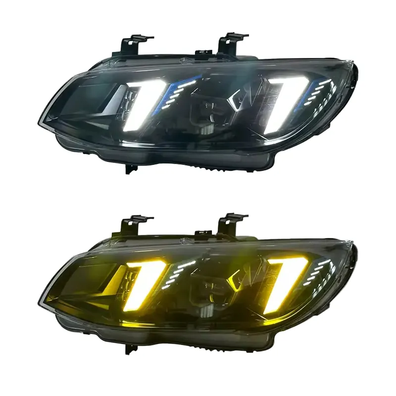 E92 Smoked Arrow-DRL headlight with Yellow DRL