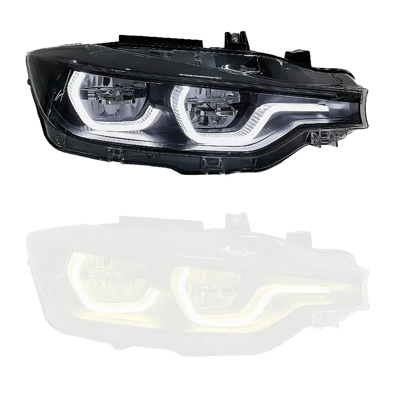 BMW F30 M3/M4-style Icon headlight — fixed white hexagonal DRL, OEM look