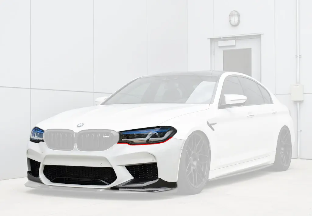G30 Pre-LCI bumper with Laser-Look headlight housing highlighted