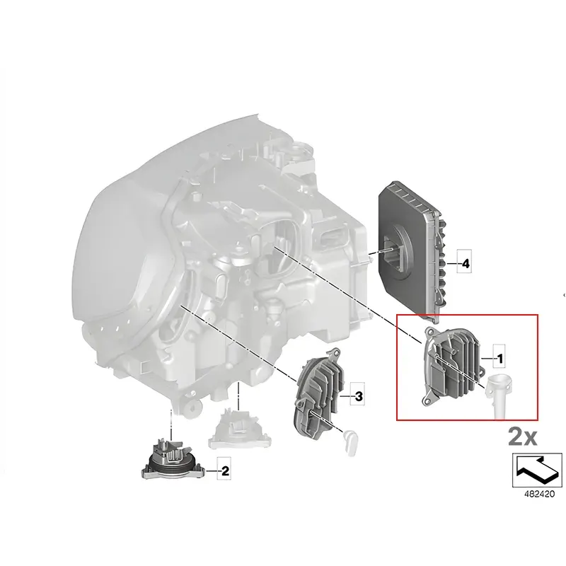 BMW X3 G01 Icon Adaptive LED-Scheinwerfer mit markierter Position des TFL-Moduls
