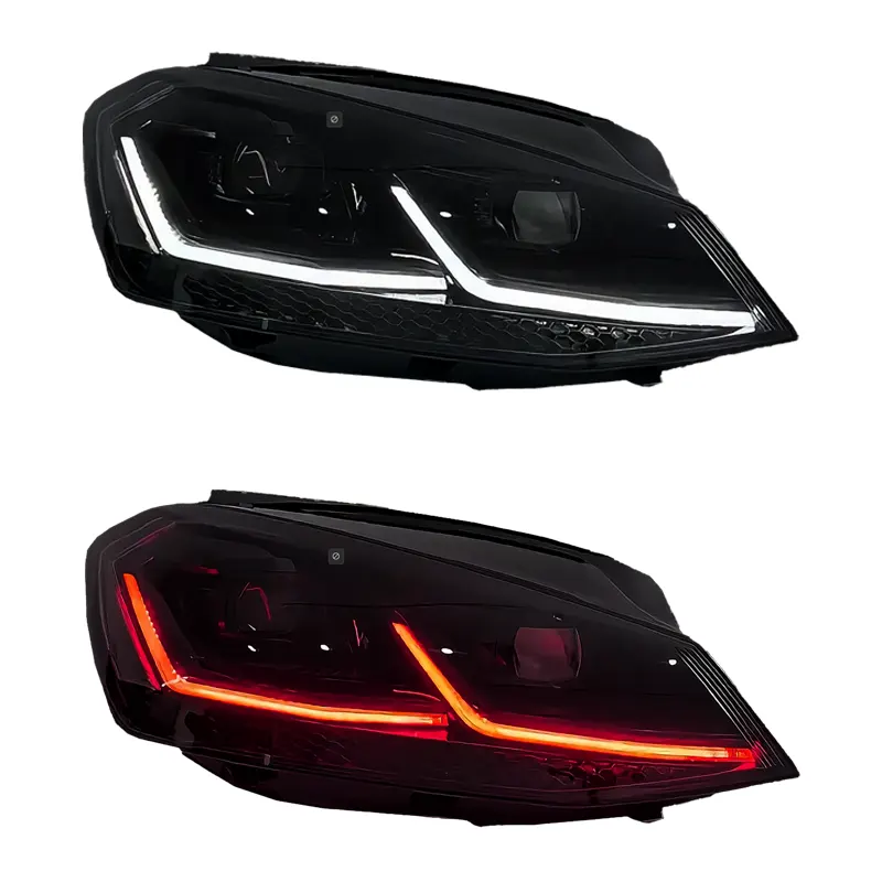Golf Mk7 GTI headlights — dual color white and red DRL
